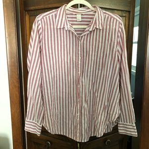 🌼 5/$15 or 10/$20 Button Down Striped Blouse